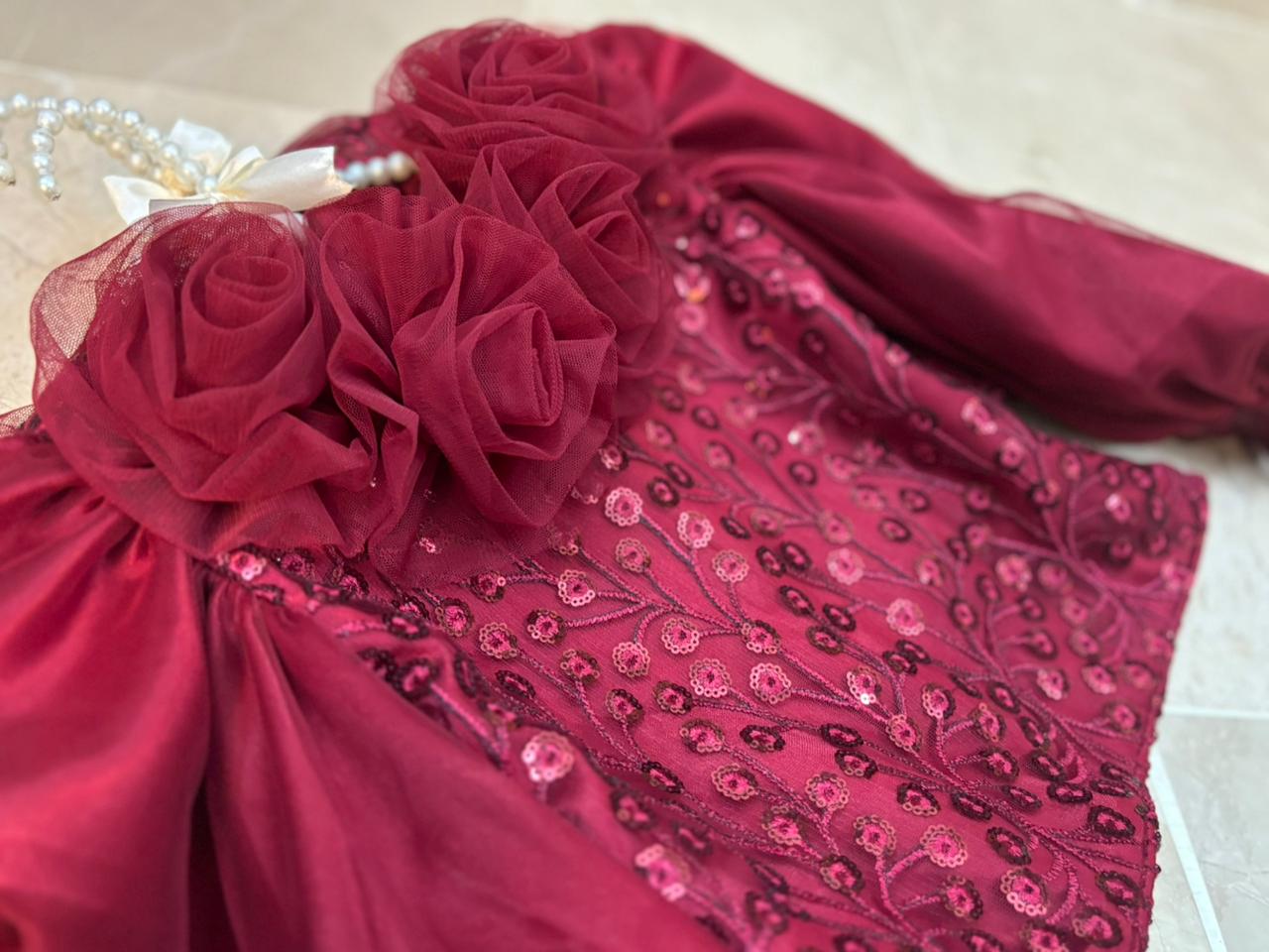 Deep Rose-Red Top