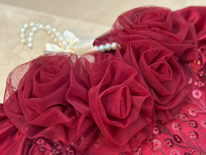 Deep Rose-Red Top