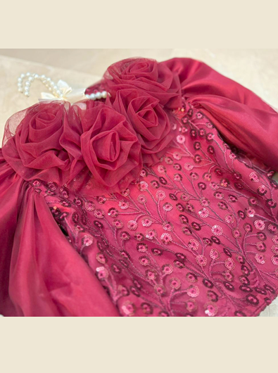 Deep Rose-Red Top
